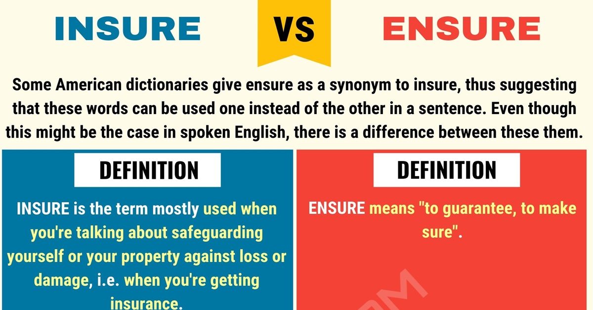 Insure vs ensure